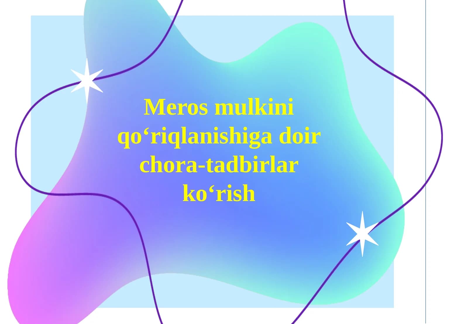 Meros mulkini qo‘riqlanishiga doir chora-tadbirlar ko‘rish