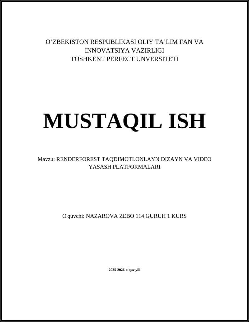 RENDERFOREST TAQDIMOTI.ONLAYN DIZAYN VA VIDEO YASASH PLATFORMALARI