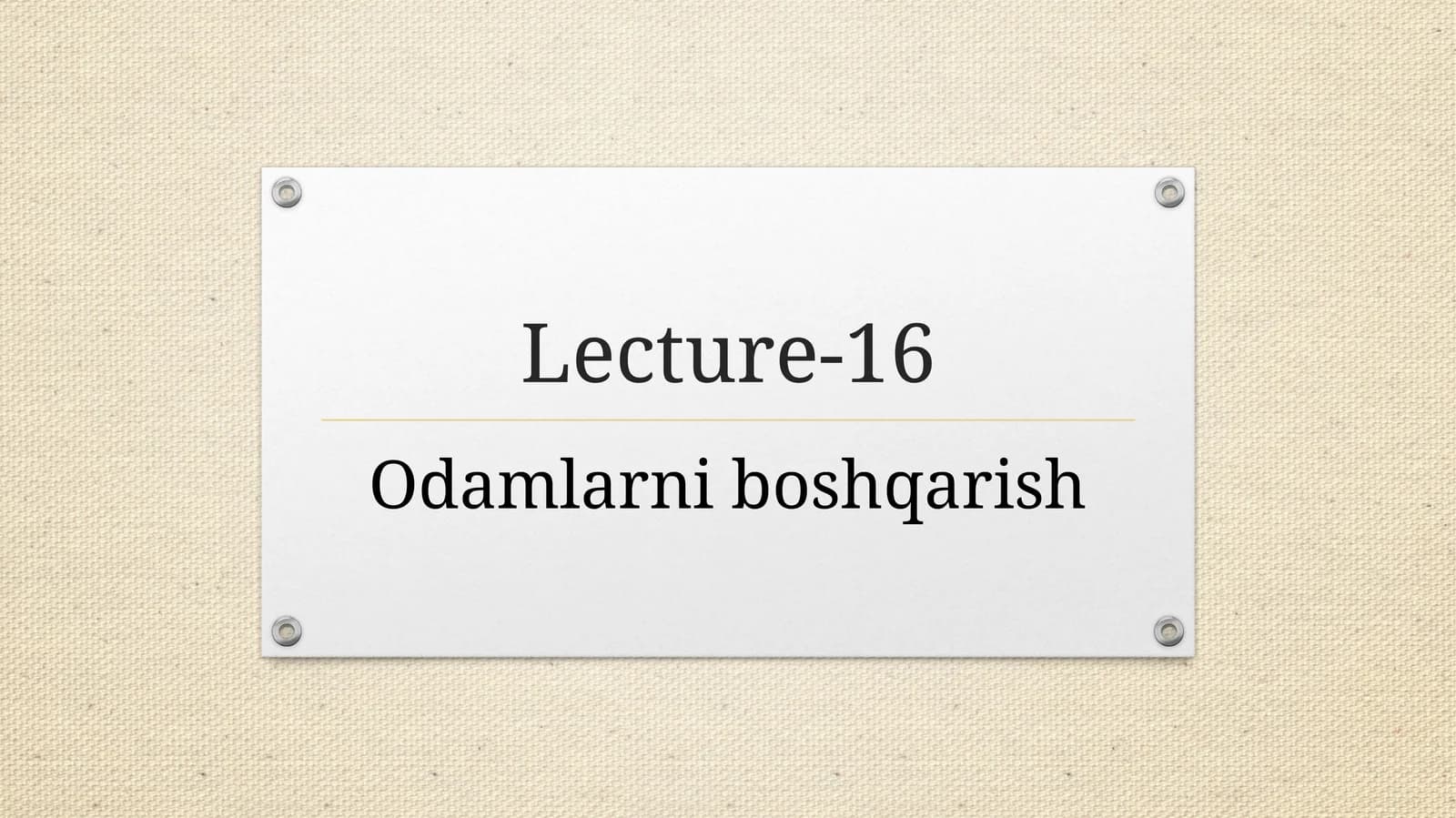 Odamlarni boshqarish