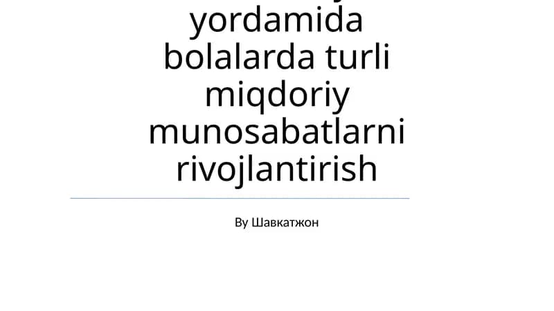 Bolalar uchun qiziqarli matematika o'yinlari