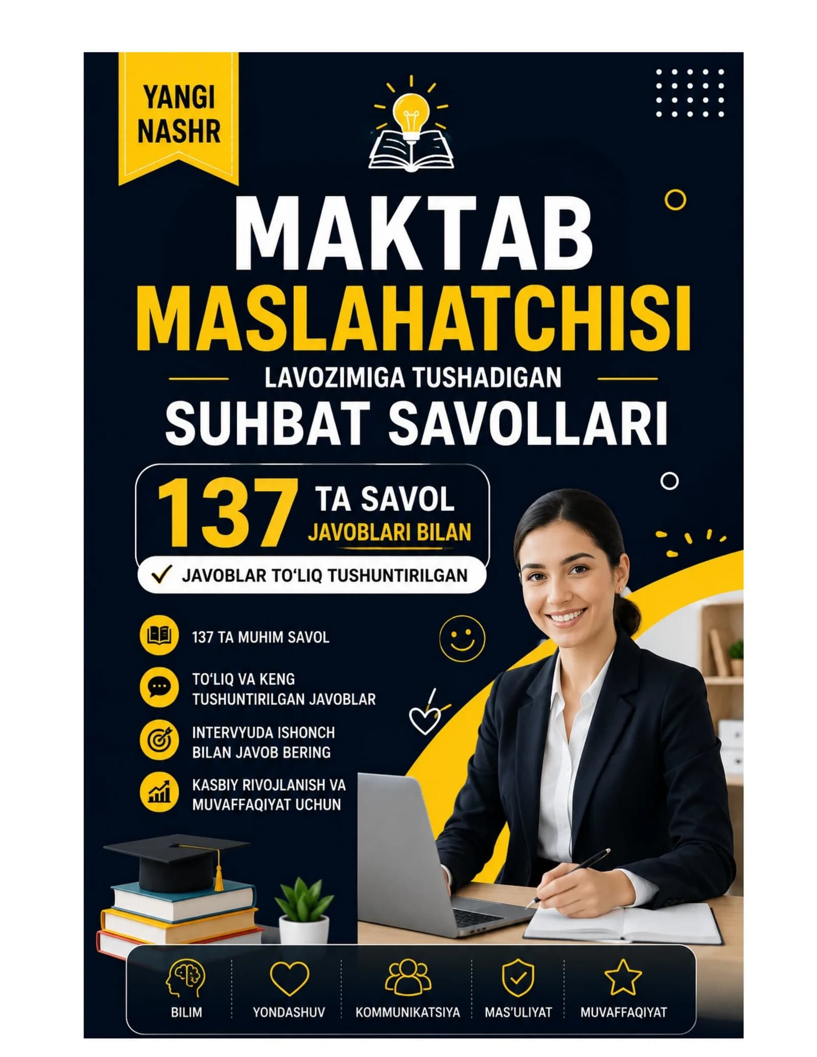 Maktab maslahatchisi lavozimiga tushadigan suhbat savollari 137 ta YANGI