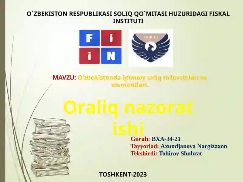 O‘zbekistonda ijtimoiy soliq to‘lovchilari va elementlari