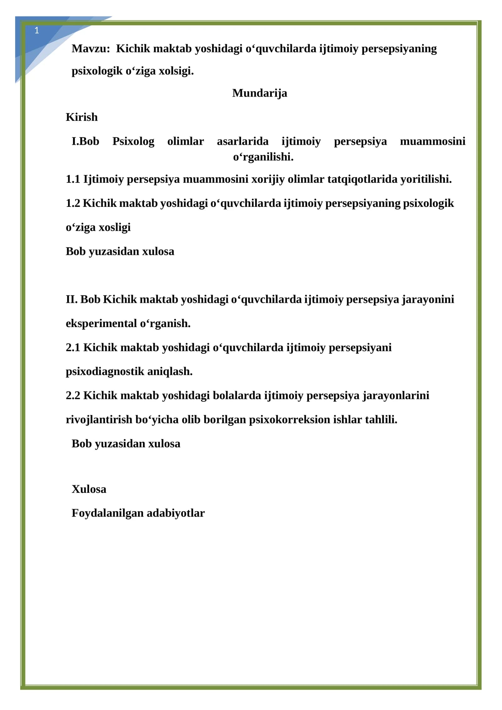 Ijtimoiy persepsiya muammosi