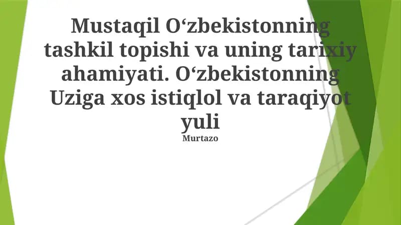 Oʻzbekistonning tarixiy ahamiyati