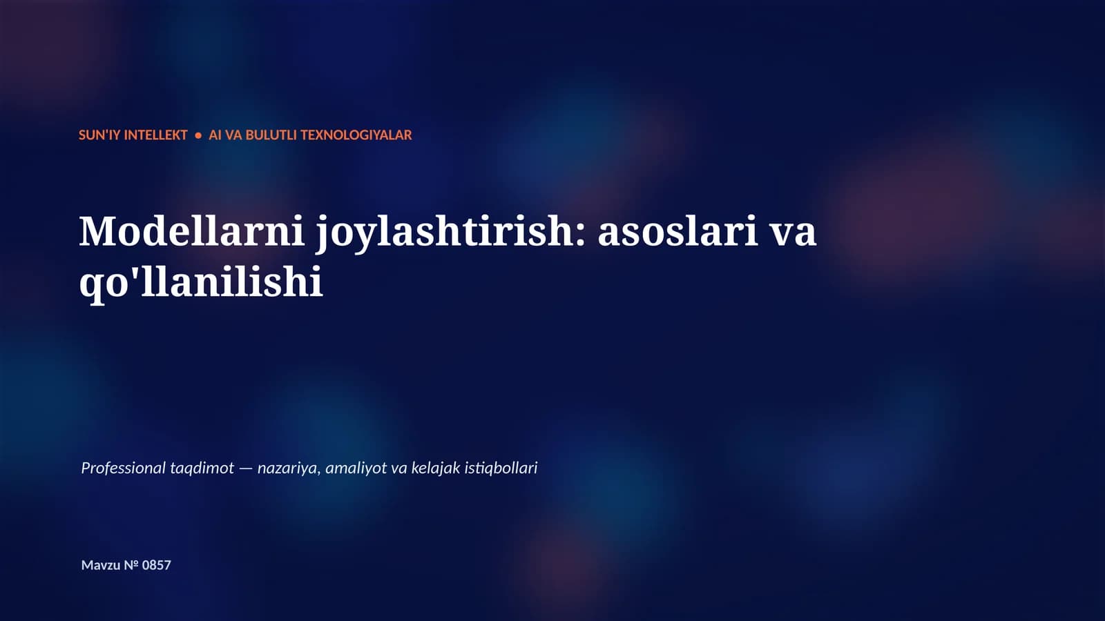 Professional Taqdimot — nazariya, amaliyot va kelajak istiqbollari