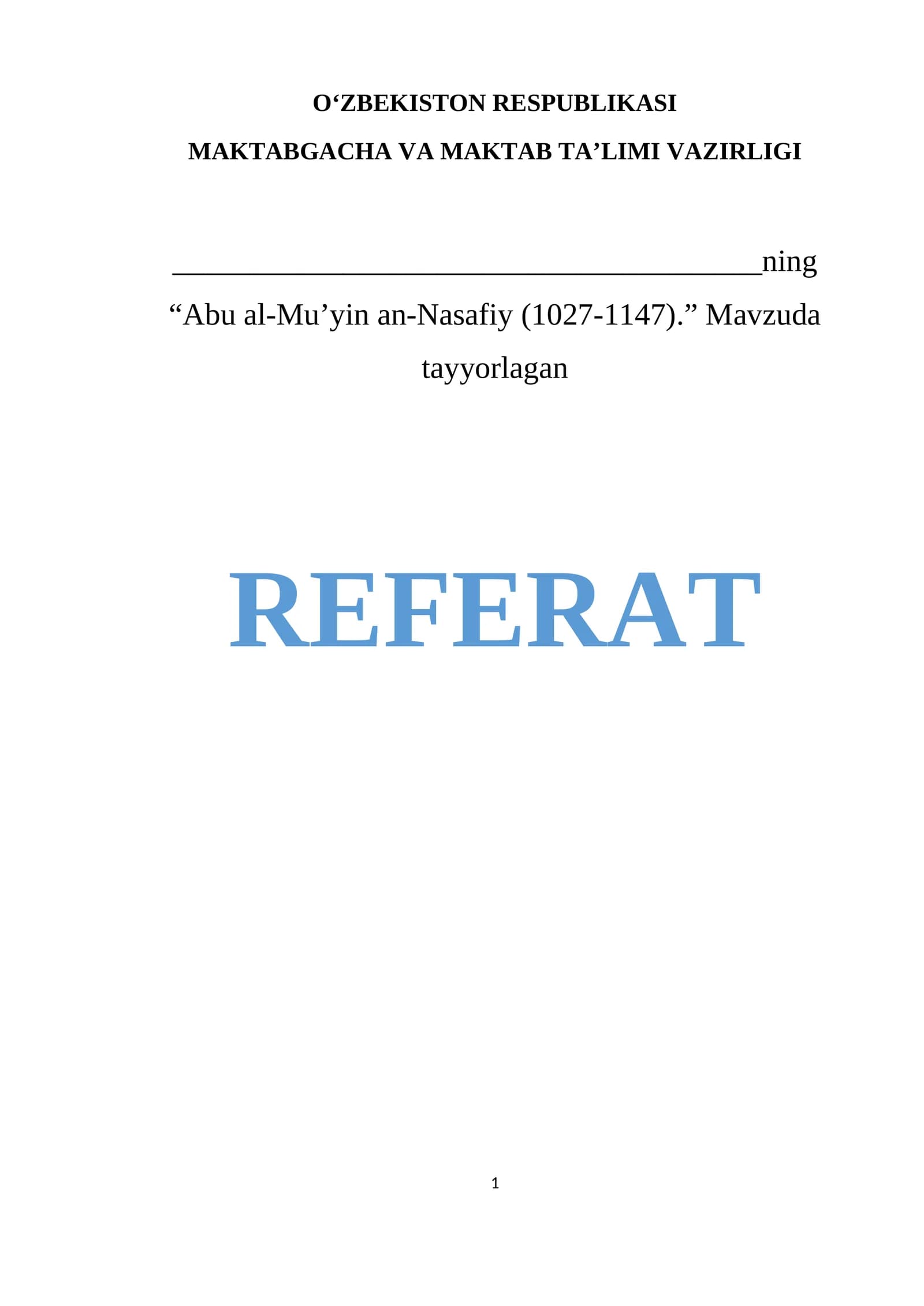 Abu al-Mu’yin an-Nasafiy (1027-1147)