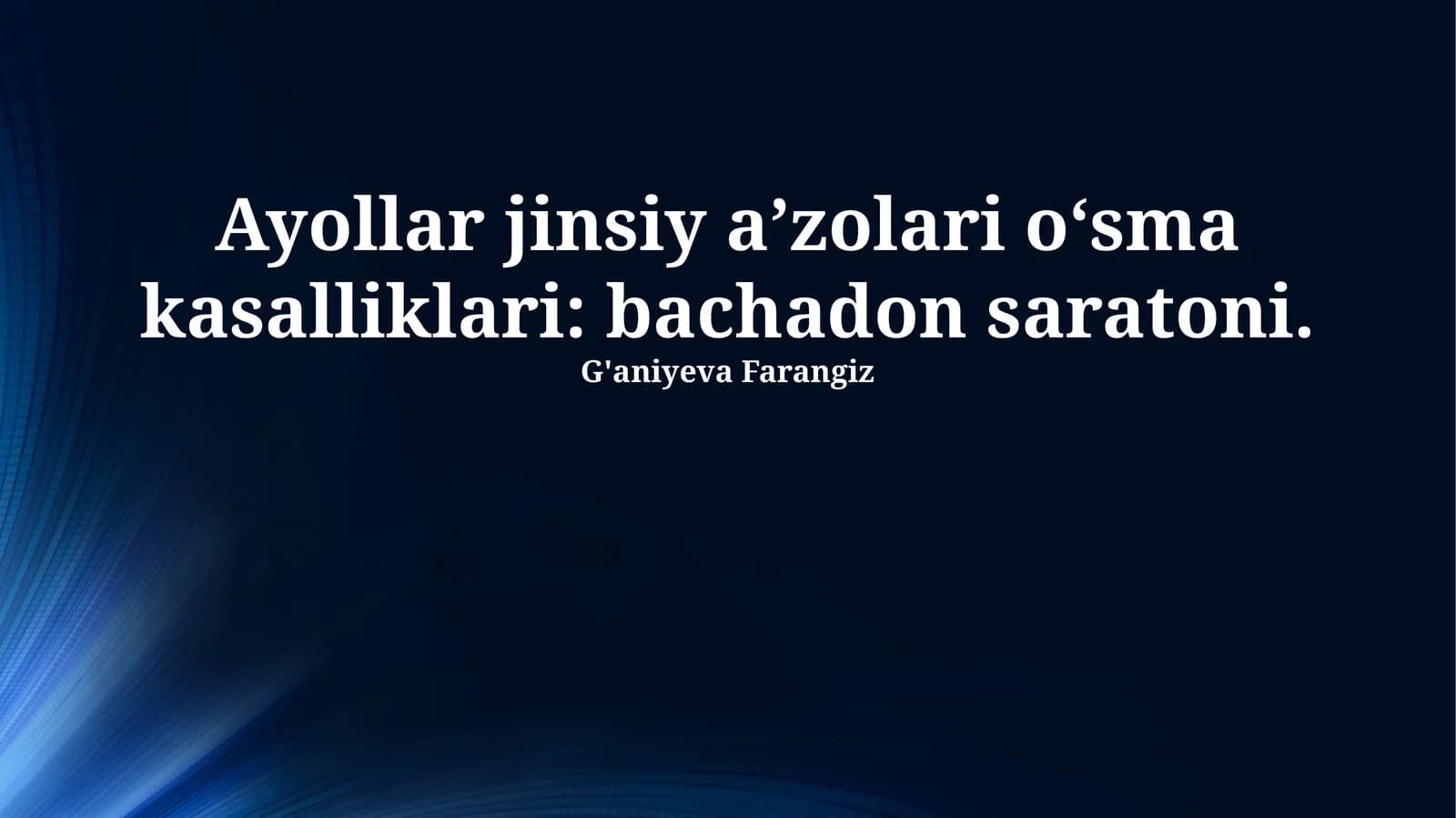 Bacchadon saratoni: Tani, bosqichlar va davolash