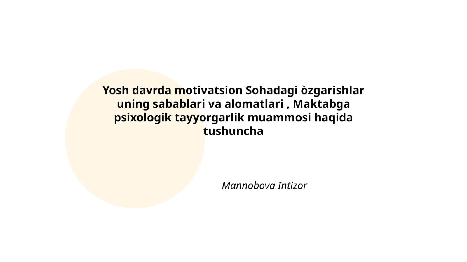 Maktabga psixologik tayyorgarlik muammosi haqida tushuncha
