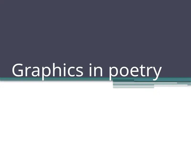 Graphics in poetry