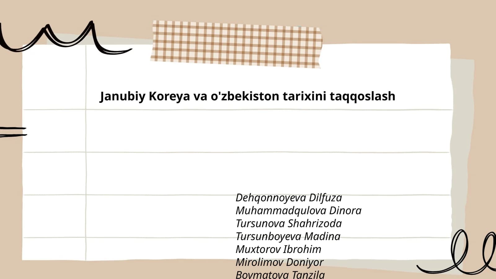 Janubiy Koreya va o'zbekiston tarixini taqqoslash