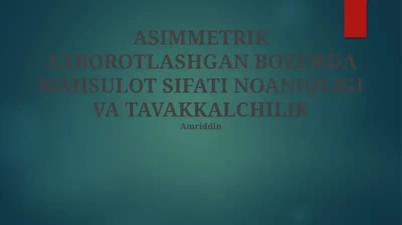 Nosimmetrik Ma'lumotlarni hal qilish