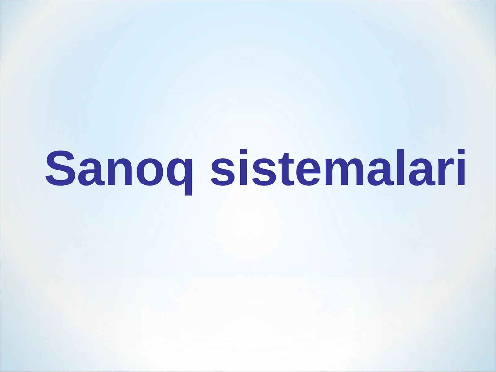 Sanoq sistemalari