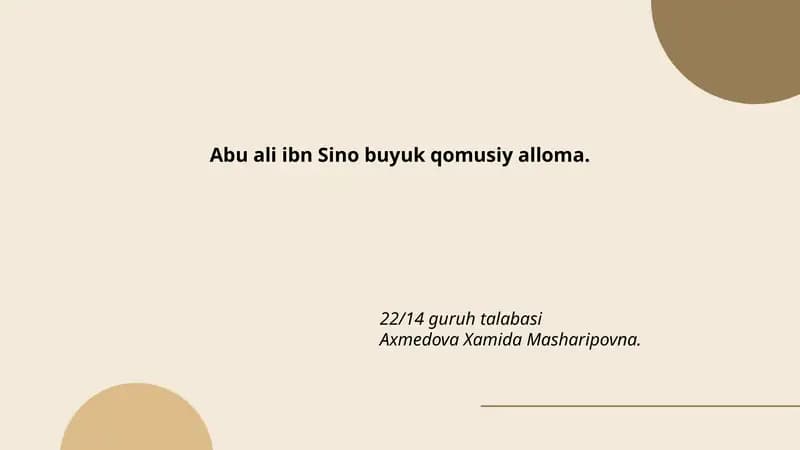 Ibn Sino hayoti va tarjimai holi