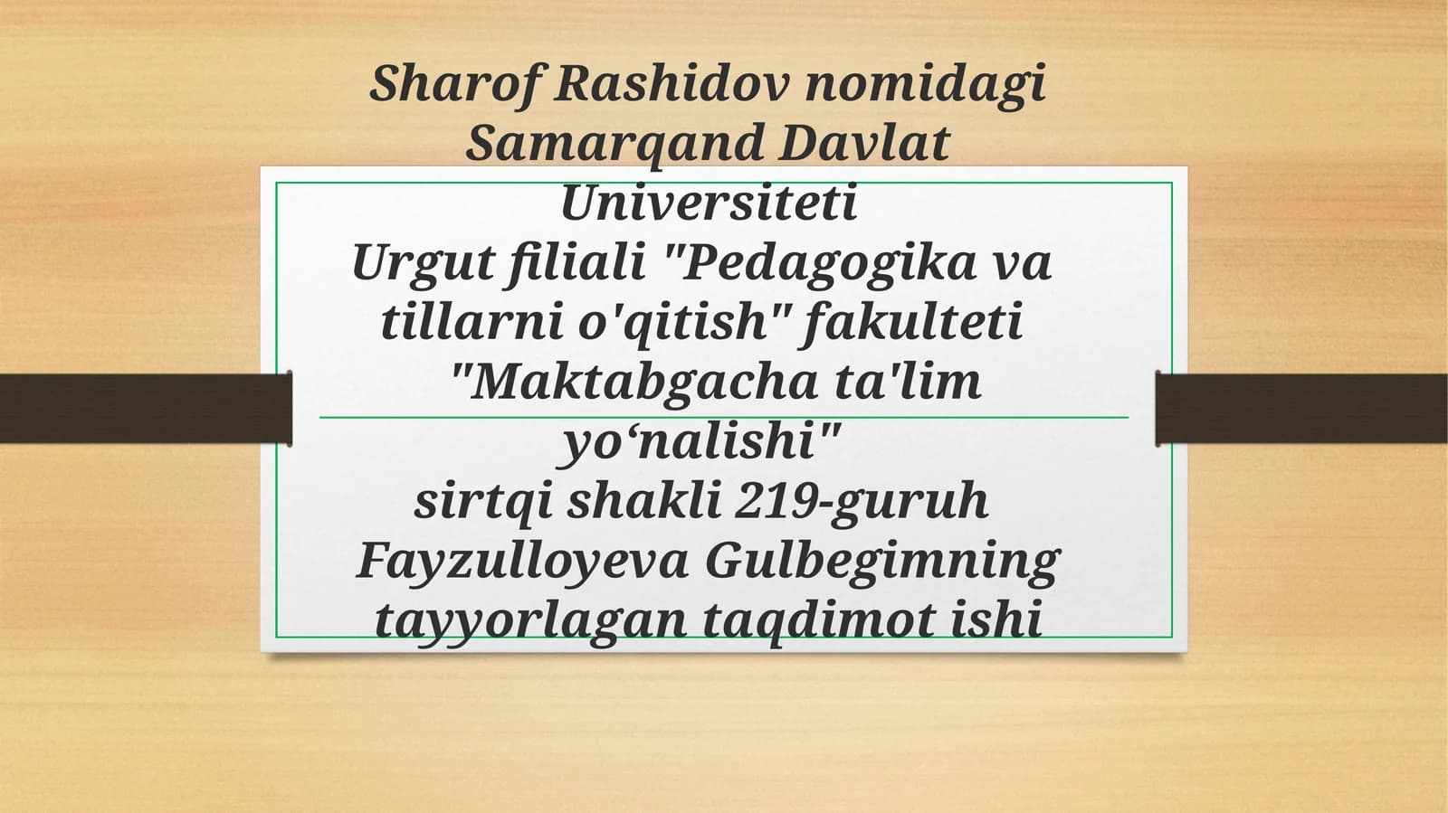 Tabiatga ekskursiyani loyihalashtirish