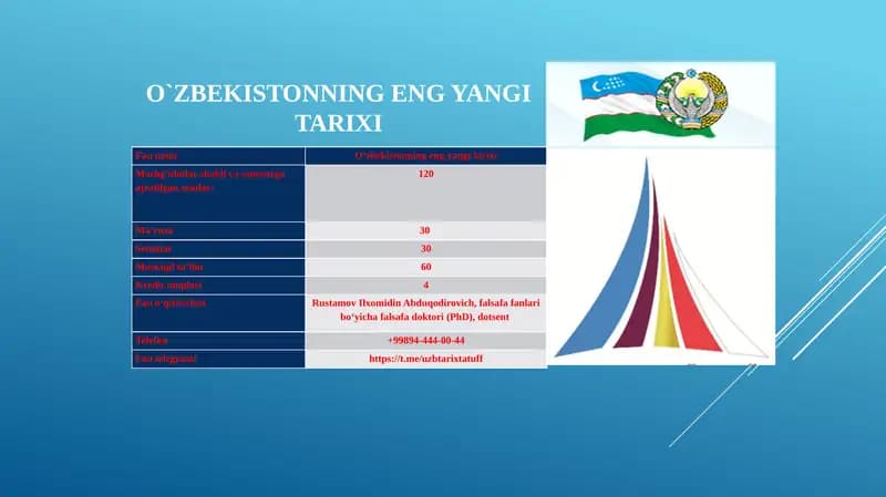 O‘zbekistonning eng yangi tarixi