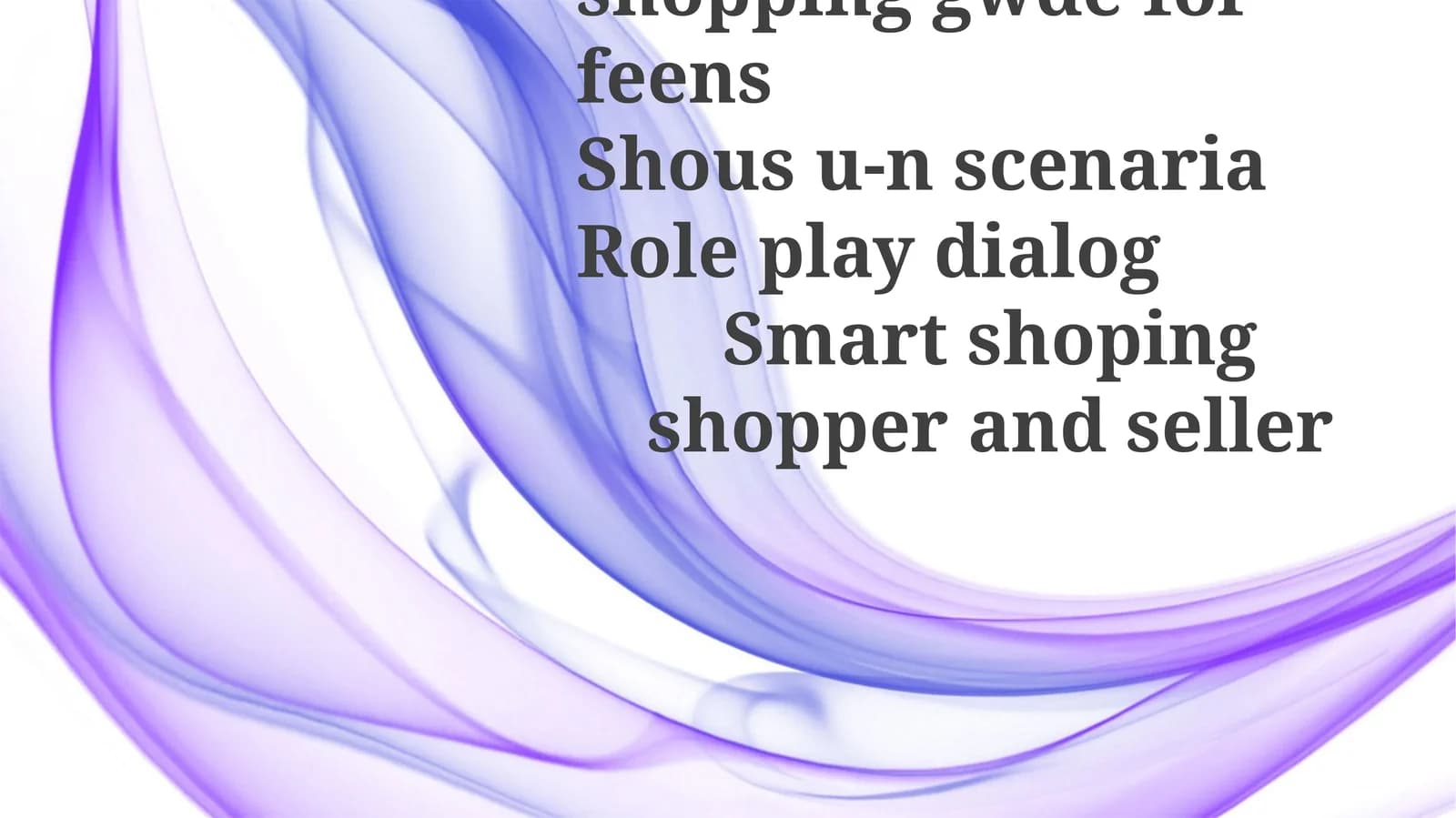 Teen Shopping: Scenarios & Skills