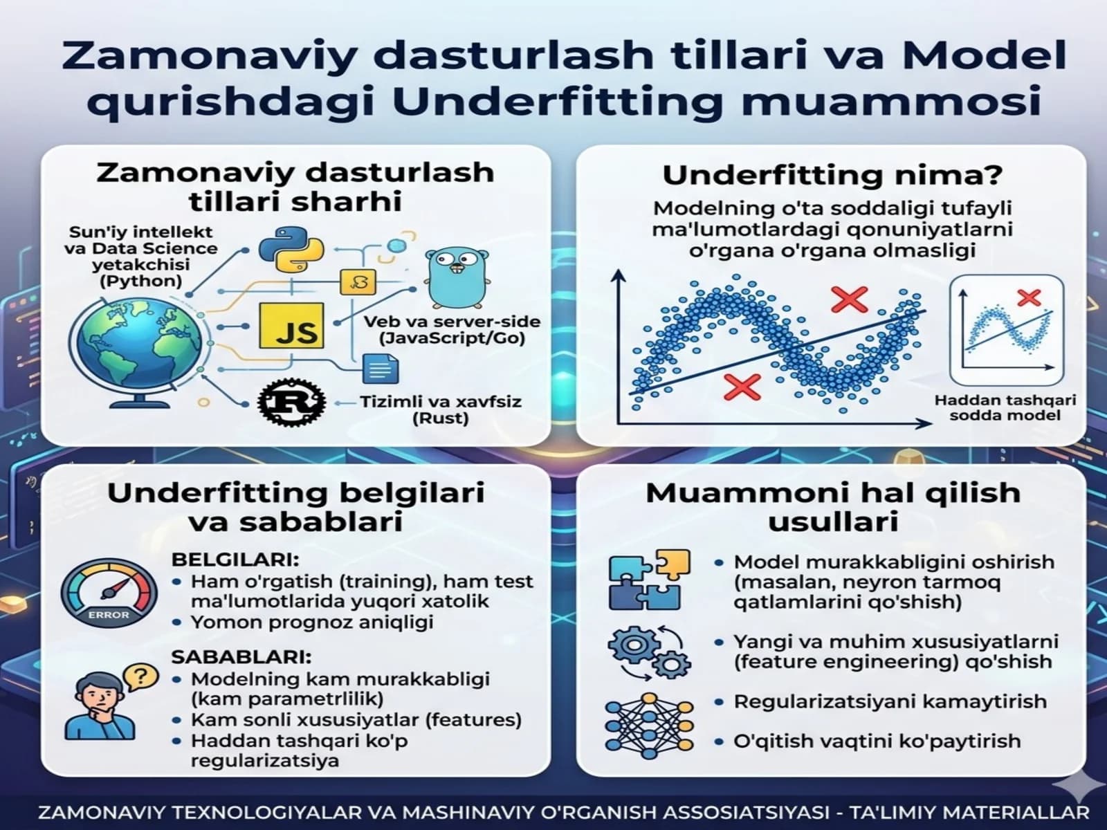 Zamonaviy dasturlash tillari va Model qurishdagi Underfitting muammosiinformatika