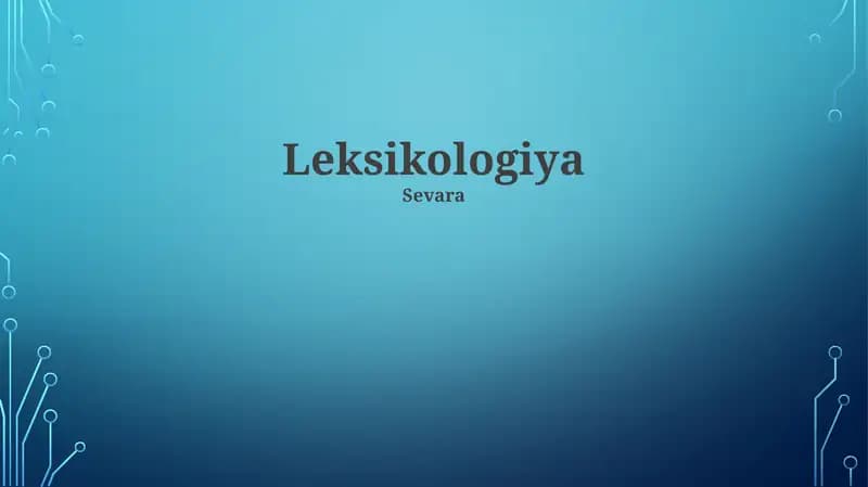 Leksikologiya