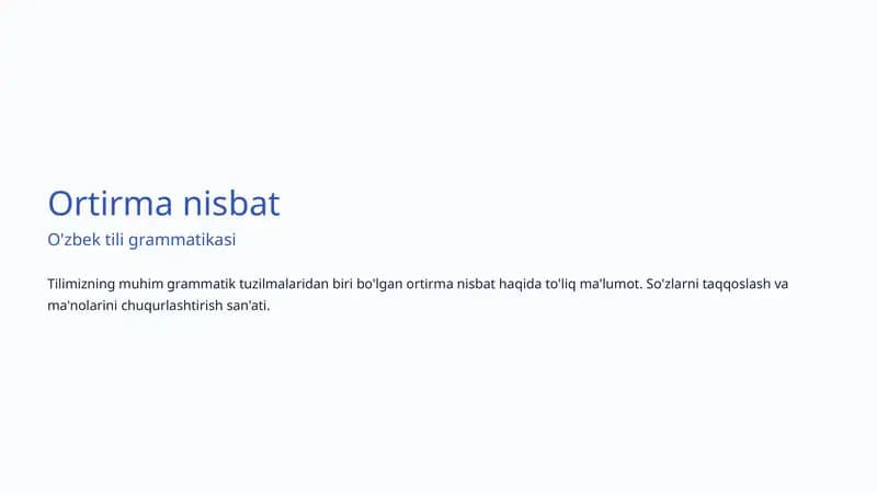 Ortirma nisbat
