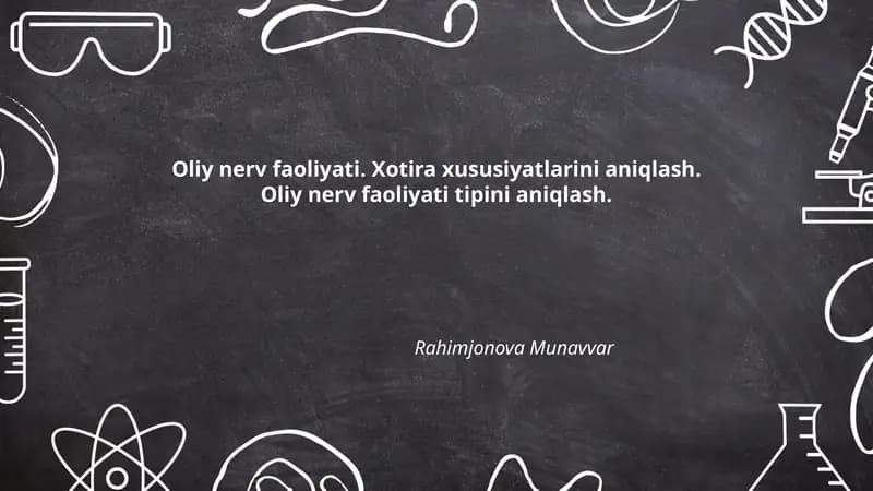 Oliy nerv faoliyati