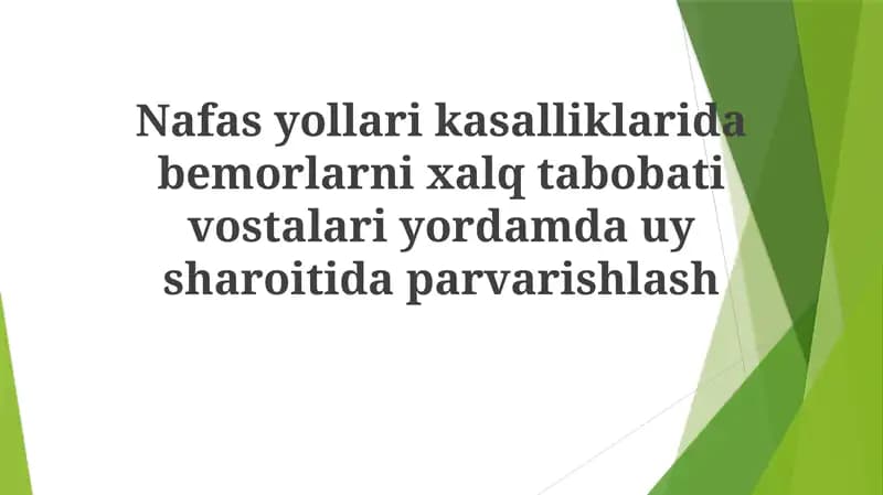 O'pka salomatligi uchun ovqatlanish masalalari