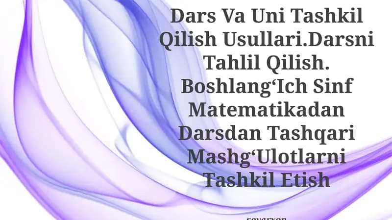 Dars Mazmuni