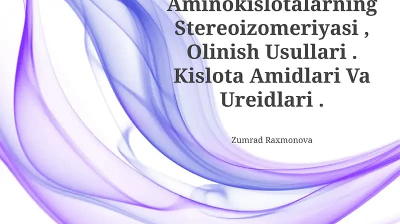 Aminokislotalarning Stereoizomeriyasi, Olinish Usullari