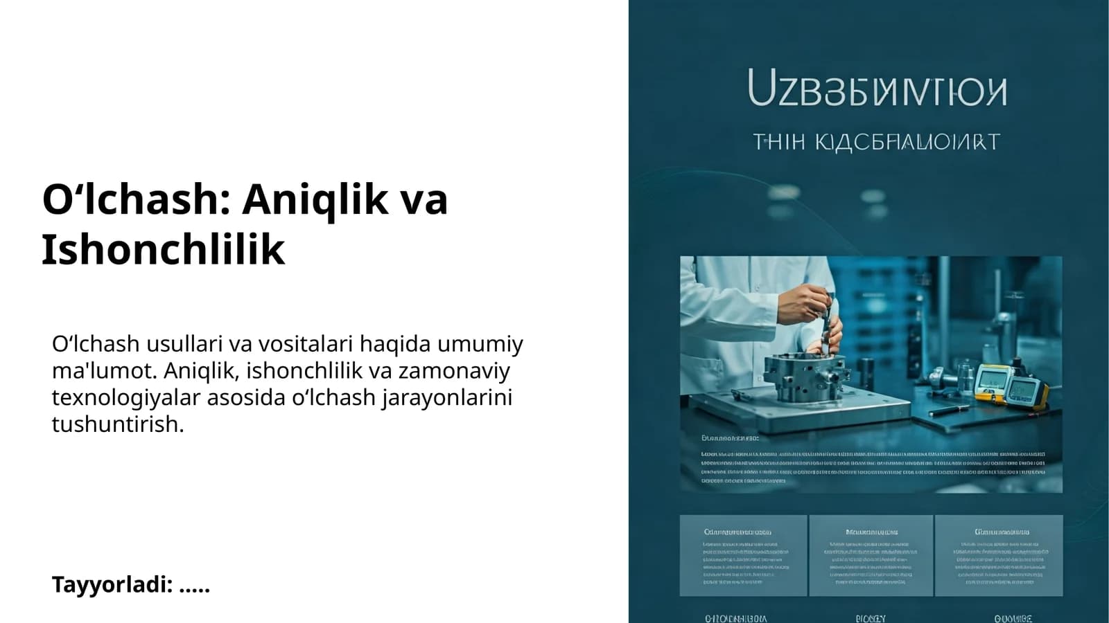 O‘lchash: Aniqlik va Ishonchlilik
