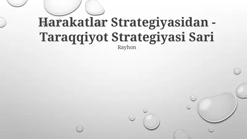 Harakatlar Strategiyasidan - Taraqqiyot Strategiyasi Sari