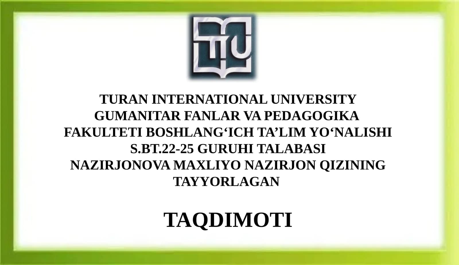 Boshlang‘ich sinflarda tekshiruv diktant va unitashkiletish