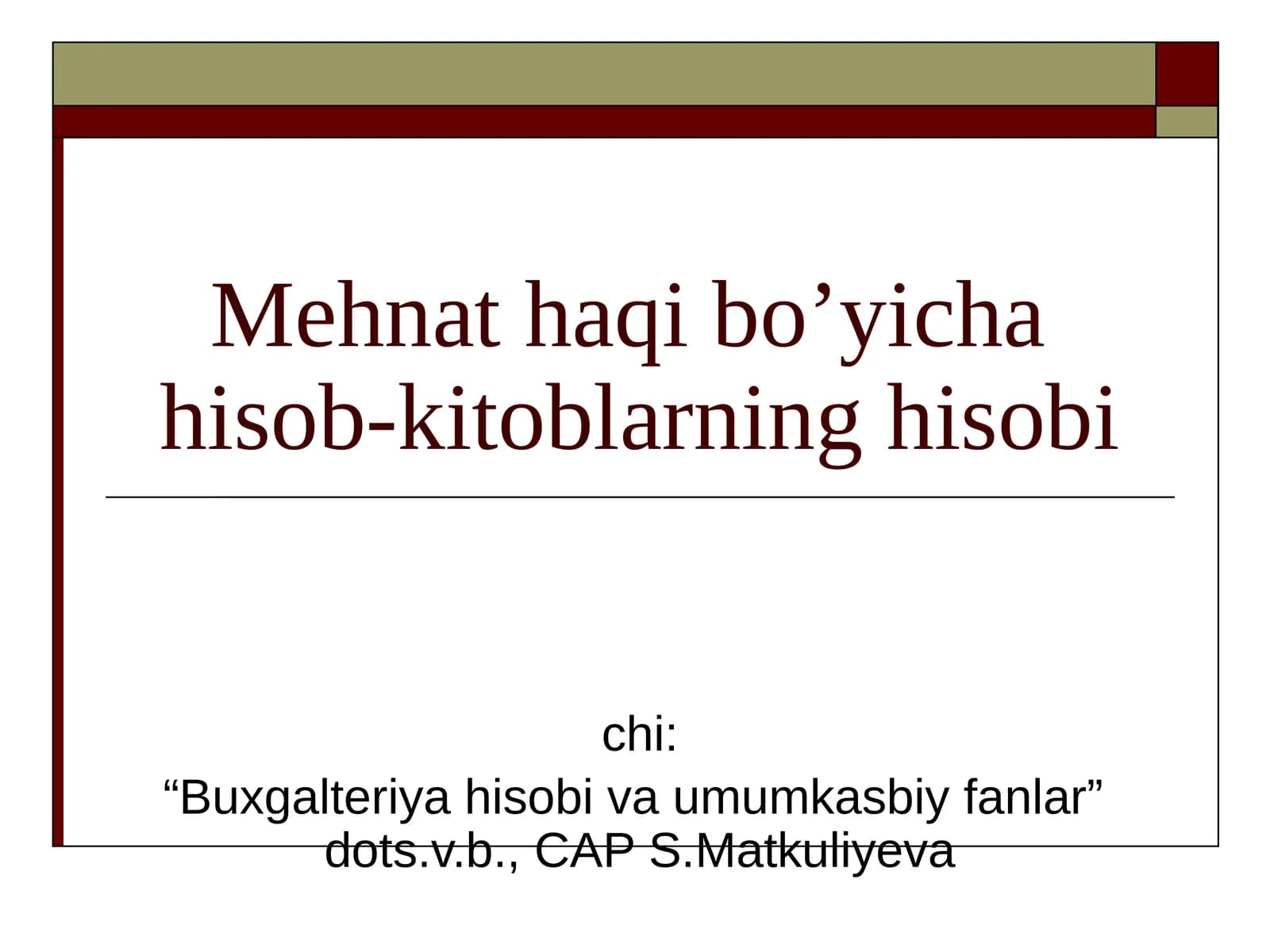 Buxgalteriya hisobi va umumkasbiy fanlar