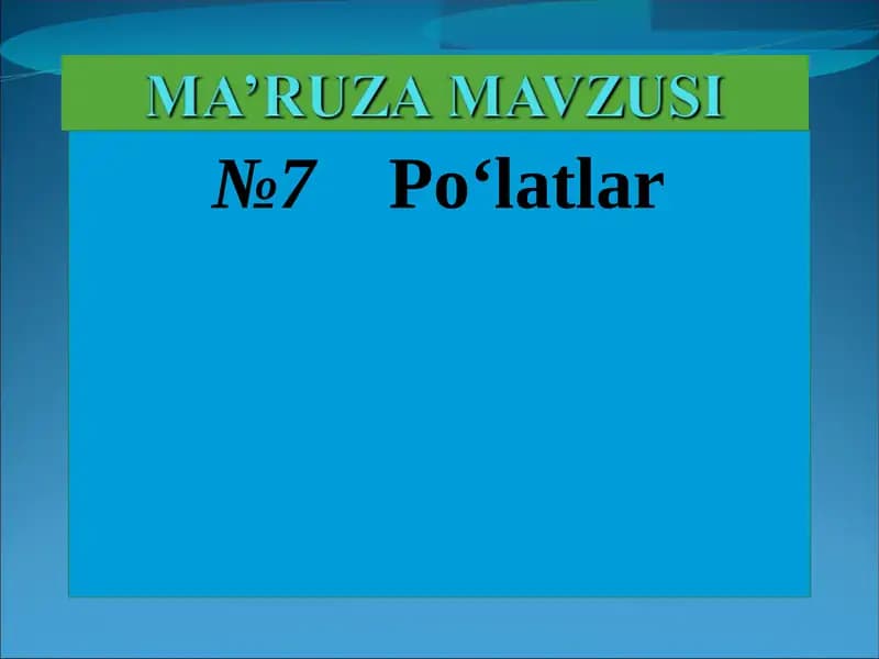 Uglerodli po’latlar