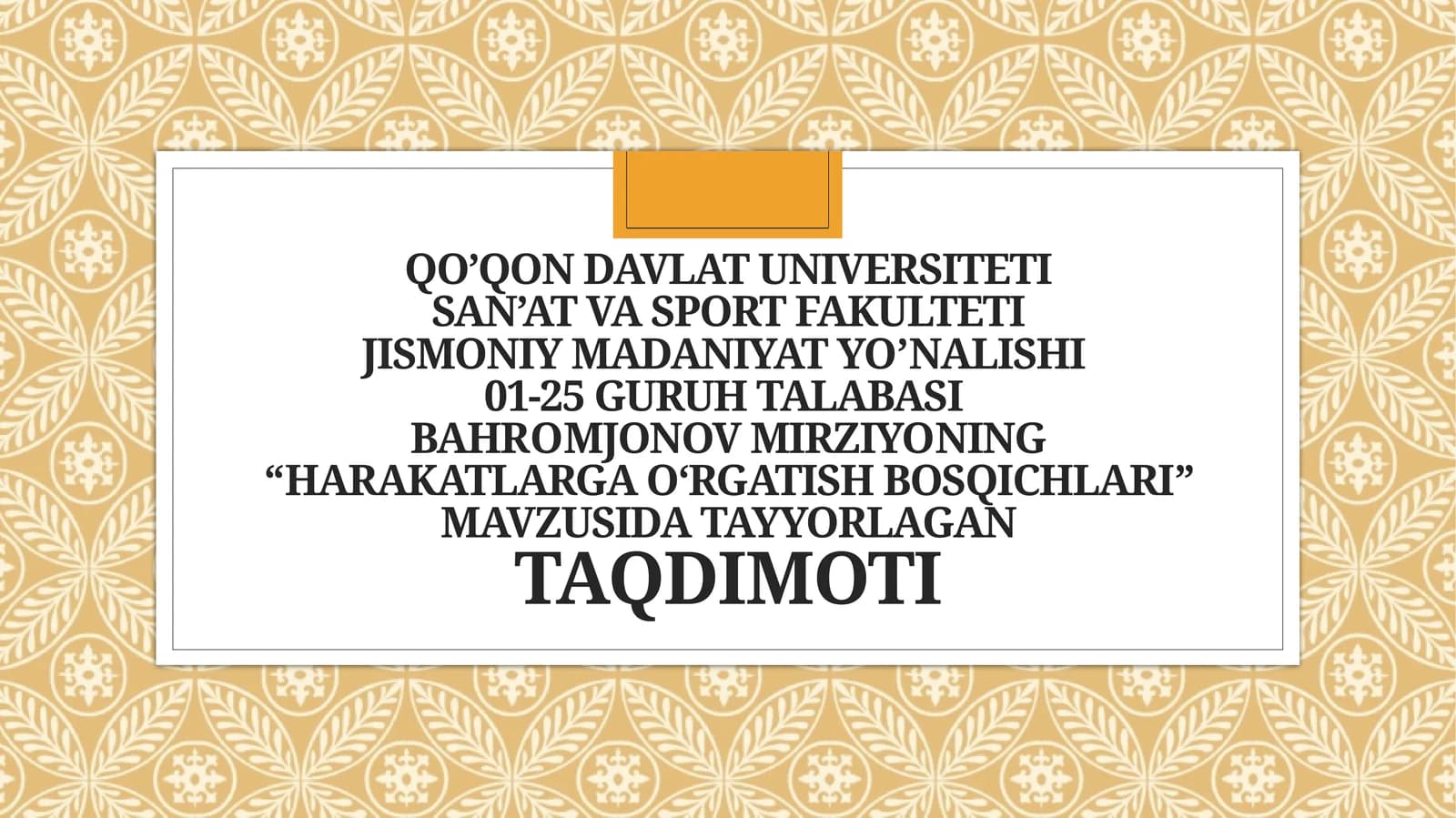 Harakatlarga o‘rgatish bosqichlari