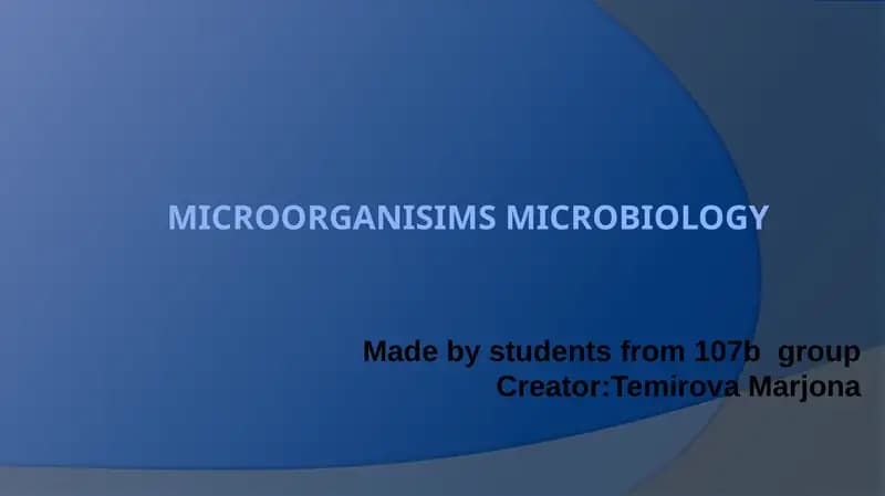 Microbiology Lecture 1