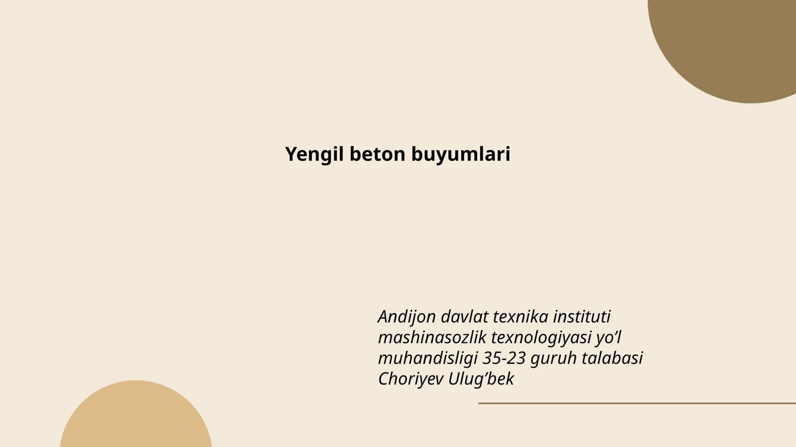 Yengil beton buyumlari