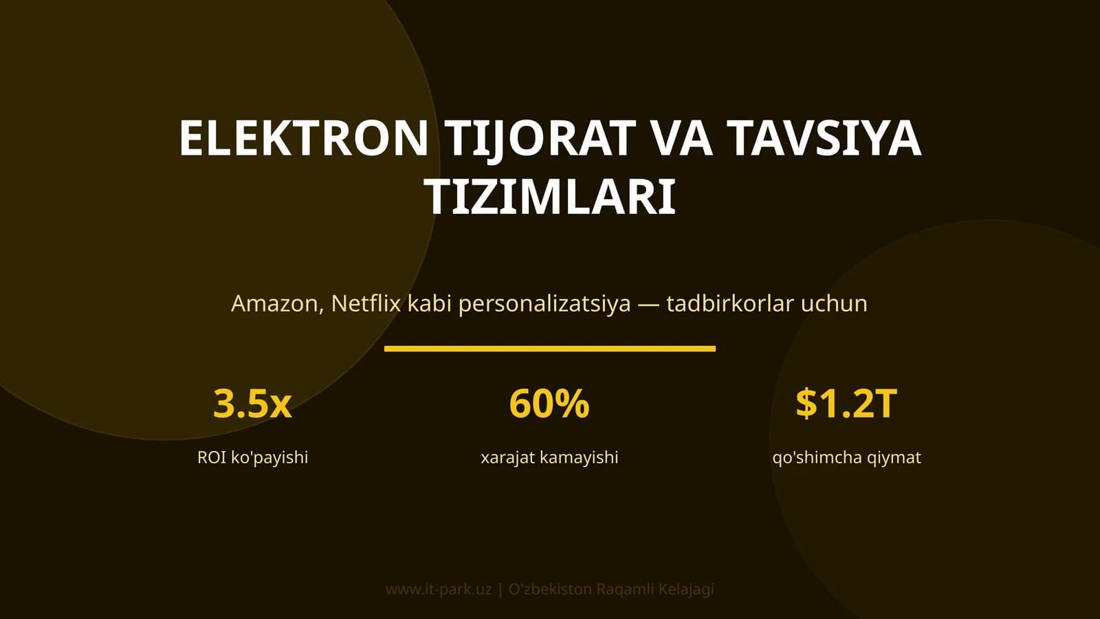 ELEKTRON TIJORAT VA TAVSIYA TIZIMLARI