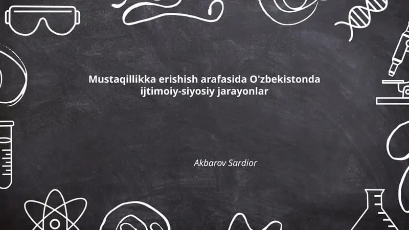 Perestroka va glasnostaning O'zbekistondagi ijtimoiy-siyosiy ta'siri