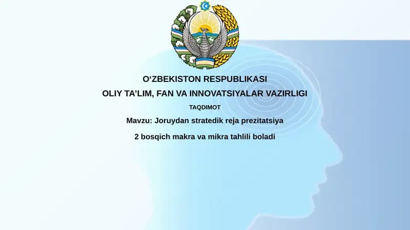 Joruydan stratejik rejalashtirishning 2-bosqichi makro va mikro tahlili