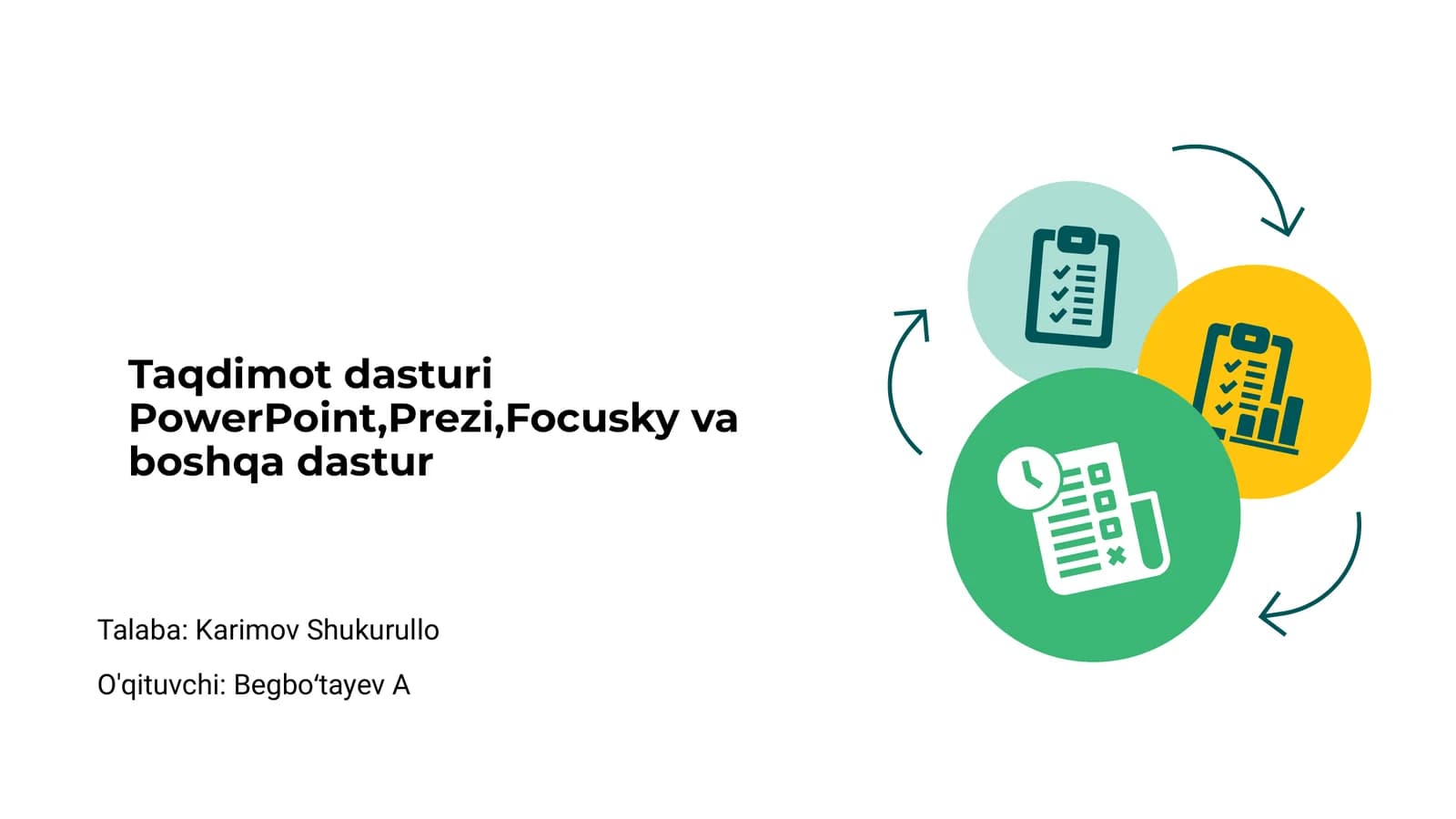 Taqdimot dasturlari: PowerPoint, Prezi, Focusky