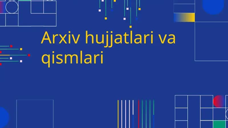 Arxiv hujjatlari va qismlari