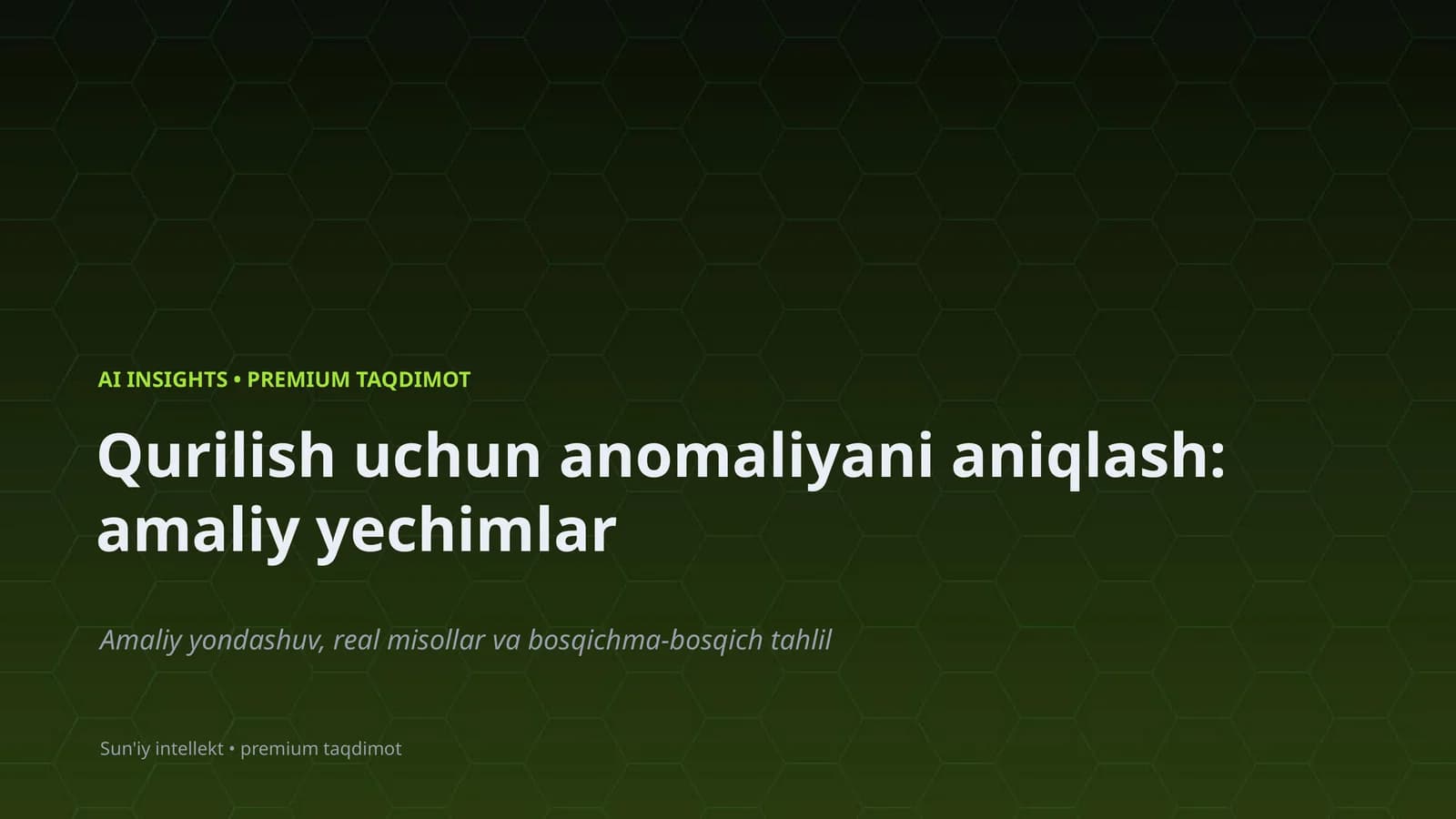 AI INSIGHTS • PREMIUM TAQDIMOT