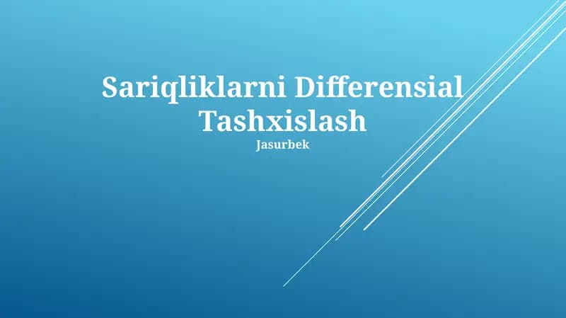 Sariqliklarni Differensial Tashxislash