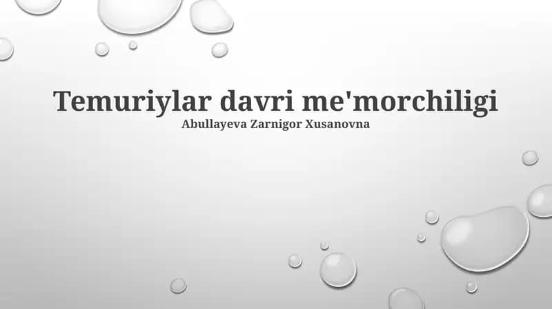 Temuriylar davri me'morchiligi