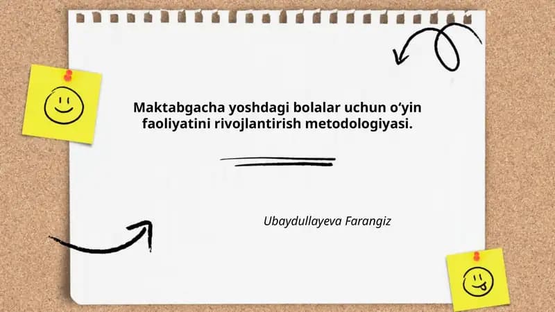 Oʻyin faoliyatini rivojlantirish metodologiyasi
