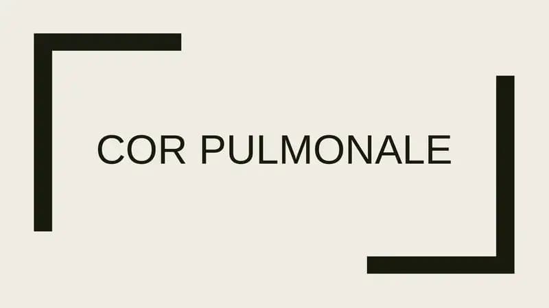 Cor pulmonale