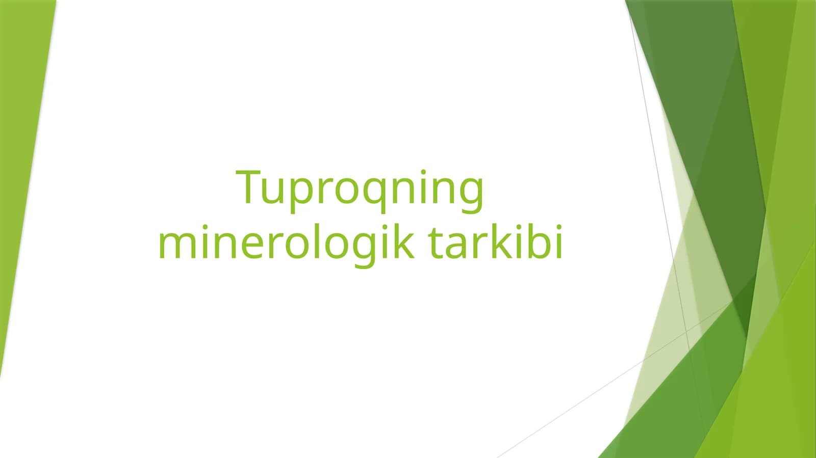 Tuproqning minerologik tarkibi
