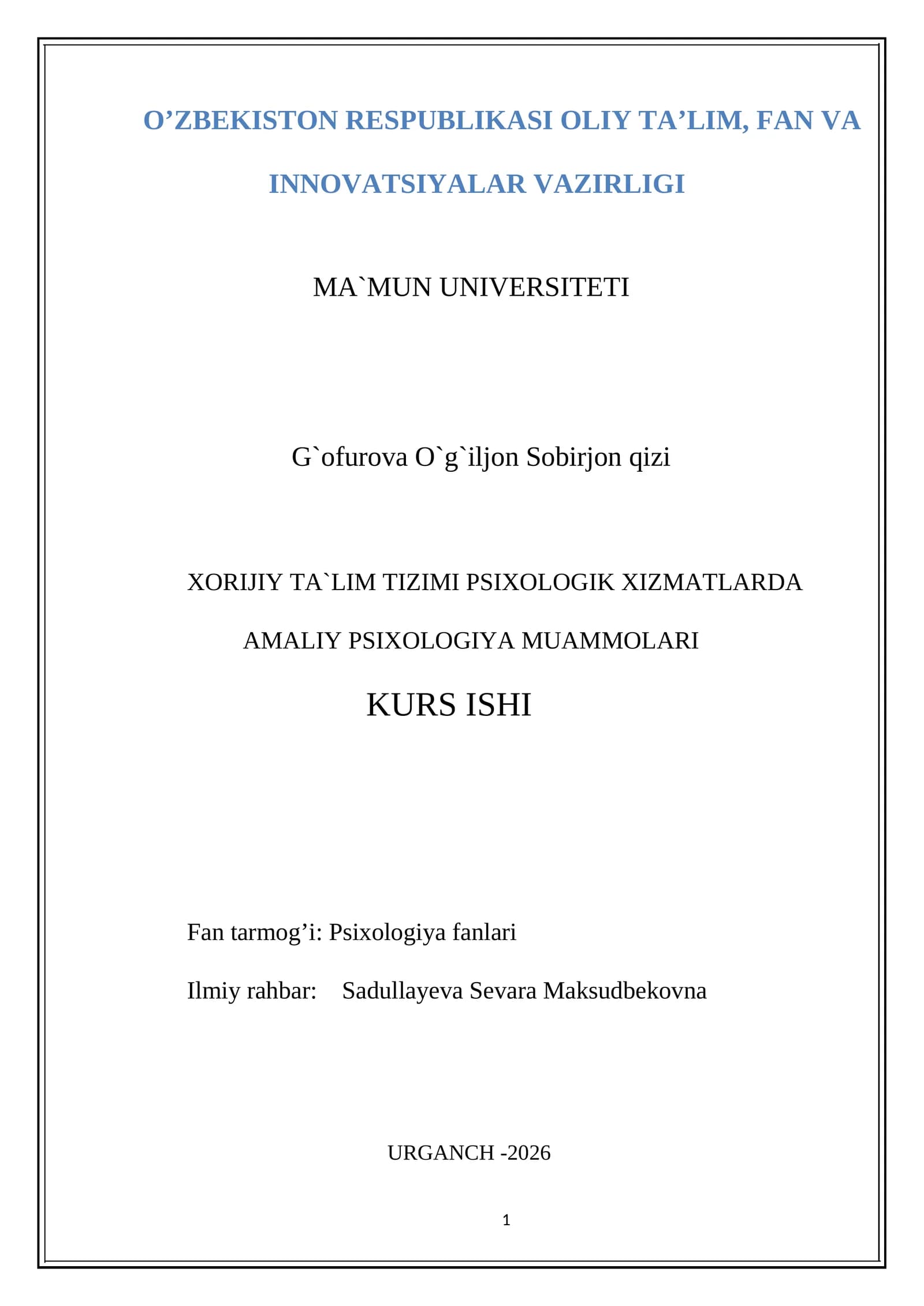 AMALIY PSIXOLOGIYA MUAMMOLARI