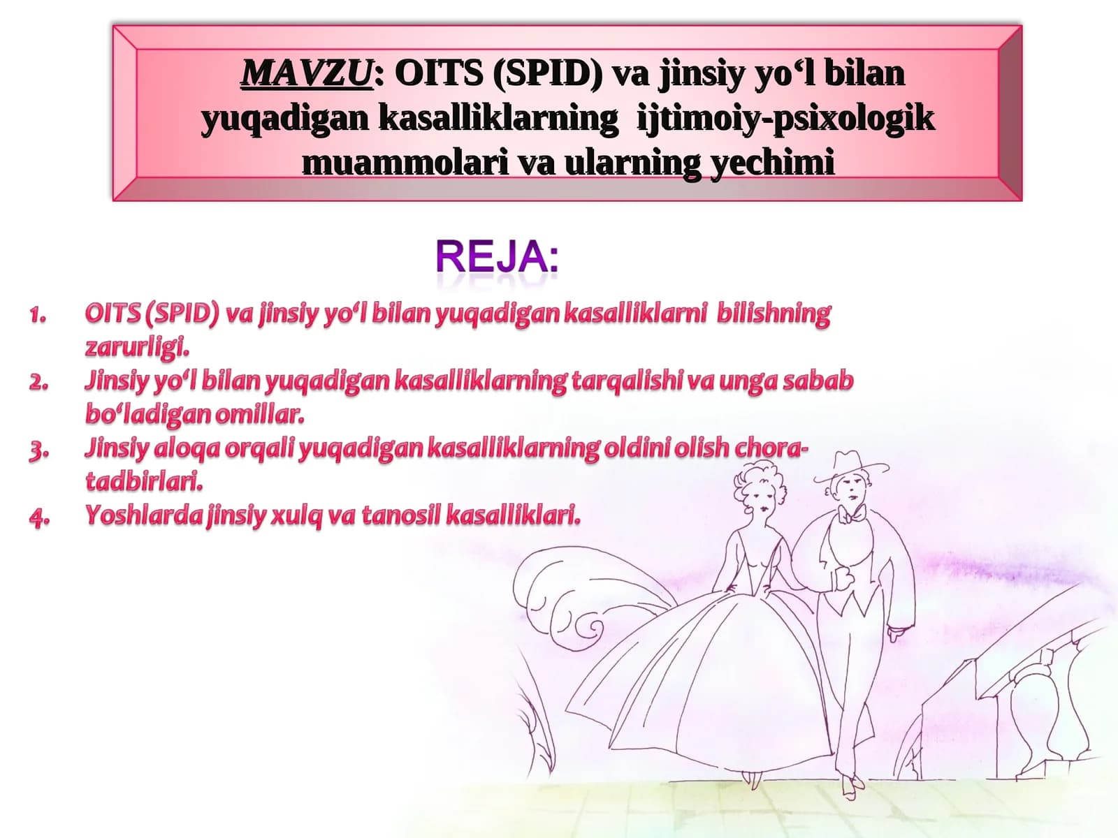 OITS (SPID) va jinsiy yo‘l bilan yuqadigan kasalliklarning ijtimoiy-psixologik muammolari va ularning yechimi