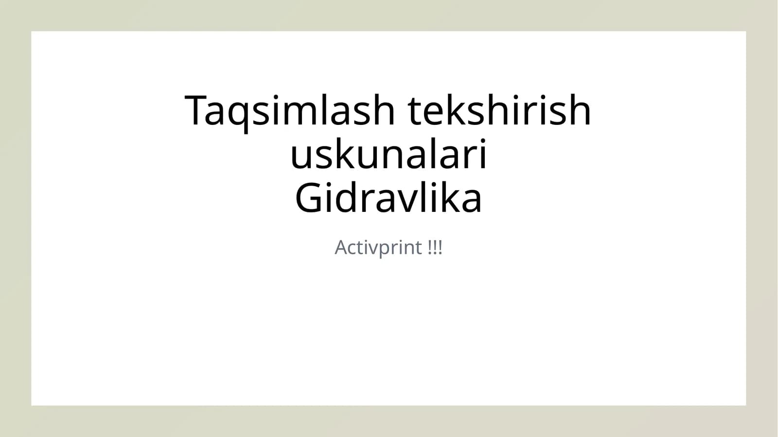 Gidravlika tizimlarida taqsimlash va oqim o‘lchash uskunalari