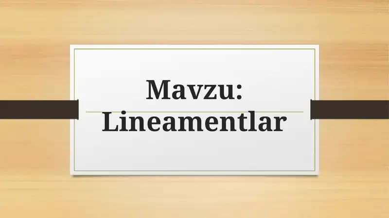 Lineamentlar
